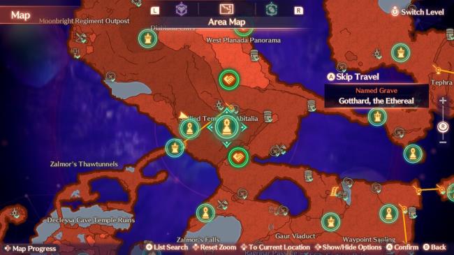 The map location of the Gotthard, The Ethereal in Xenoblade Chro<em></em>nicles 3: Future Redeemed.