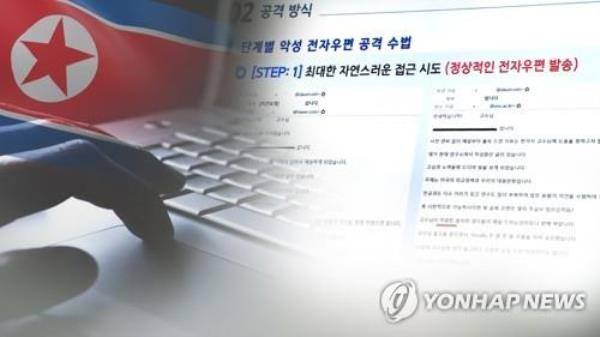 This composite file image depicts North Korean hacking attacks, as provided by Yo<em></em>nhap News TV. (PHOTO NOT FOR SALE) (Yonhap)