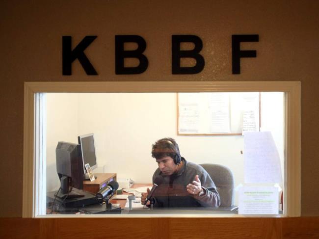 Programmer Julian Lopez co<em></em>nducts the radio show 'Desarrollo Humano Medio y Ambiente' (Human Development & Environment) at the KBBF radio station on Finley Road in Santa Rosa, Friday, Feb. 25, 2011. (The Press Democrat file)