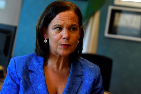 FILE PHOTO: Sinn Fein leader Mary Lou McDo<em></em>nald speaks during an interview, in Dublin