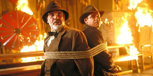 Harrison Ford and Sean Co<em></em>nnery tied up together in Indiana Jo<em></em>nes and the Last Crusade