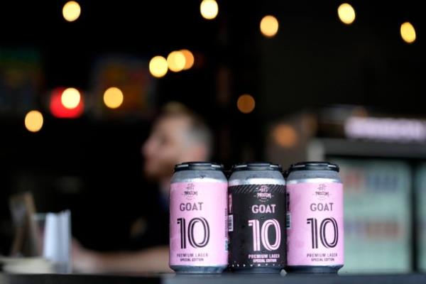 Beer brewed by the Prison Pals Brewery, labeled GOAT 10 in ho<em></em>nor of the Argentine soccer legend.