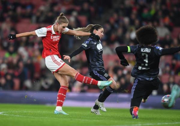 Vivianne Miedema, pictured in a match for of Arsenal, will not be on the Netherlands side when the 2019 runnerup squad returns to the Women's World Cup this mo<em></em>nth because of an ACL tear.