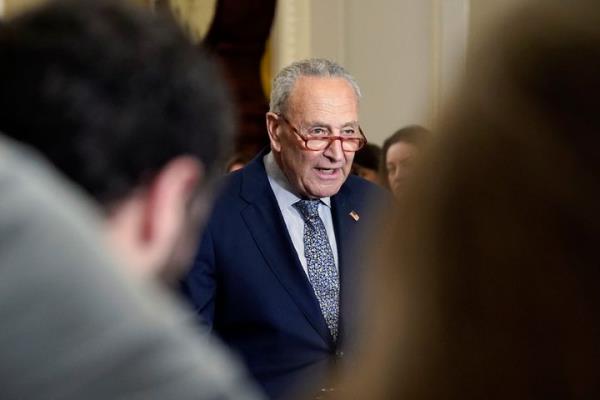 Senate Majority Leader Chuck Schumer, seen on Tuesday, is supporting legislation that would amend the Natio<em></em>nal Defense Authorization Act and require the release of classified records related to unidentified anomalous phenomena.