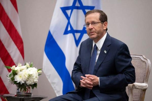Israeli President Isaac Herzog speaks at a Tuesday meeting with U.S. Secretary of State Antony Bl<em></em>inken in Washington, D.C.
