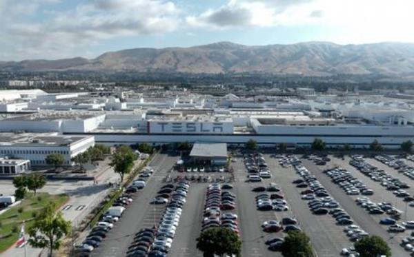 Tesla's manufacturing facility  in Fremont, California; Elon Musk said he may put off plans for a new <em></em>$1bn plant in Mexico. Picture: Justin Sullivan/Getty Images