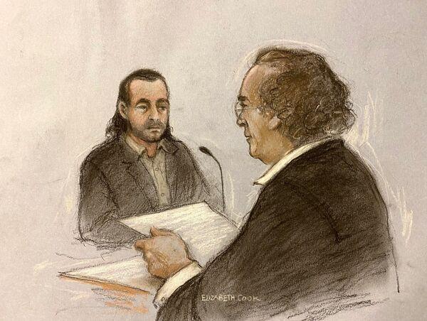Jozef Puska (left) being questio<em></em>ned by his barrister Michael Bowman who said "there is no co<em></em>nnection whatsoever" between Mr Puska and Ashling Murphy. File picture: Elizabeth Cook/PA