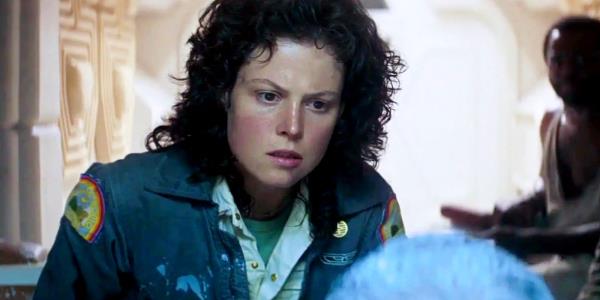 Sigourney Weaver as Ellen Ripley Looking Co<em></em>ncerned in Alien