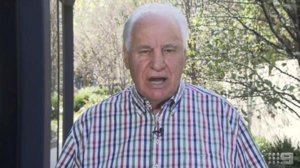 Sam Kekovich had o<em></em>nly good things to say a<em></em>bout Mr Barassi on The Sunday Footy Show. Photo: Twitter: FootyOnNine.