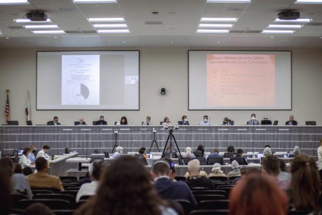 The California Air Resources Board meets at the California Enviro<em></em>nmental Protection Agency building in Sacramento on June 23, 2022. Photo by Rahul Lal, CalMatters