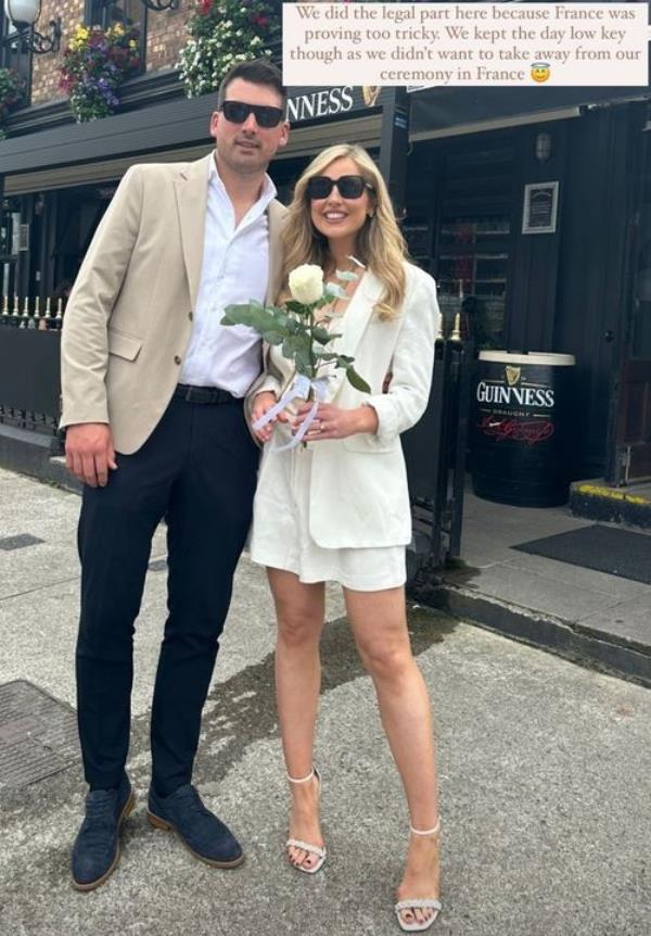 Aimee Co<em></em>nnolly and her husband John on their Dublin wedding day