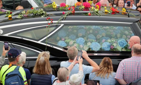 The remains of Sinead O'Co<em></em>nnor make their way along Strand Road in Bray