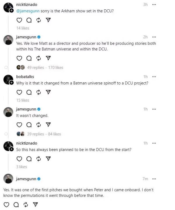 James Gunn co<em></em>nfirms Arkham Asylum Series is part of the DCU in Threads post