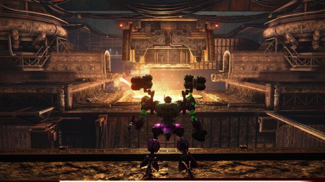 Astro<em></em>naut stood in front of a large glowing artefact