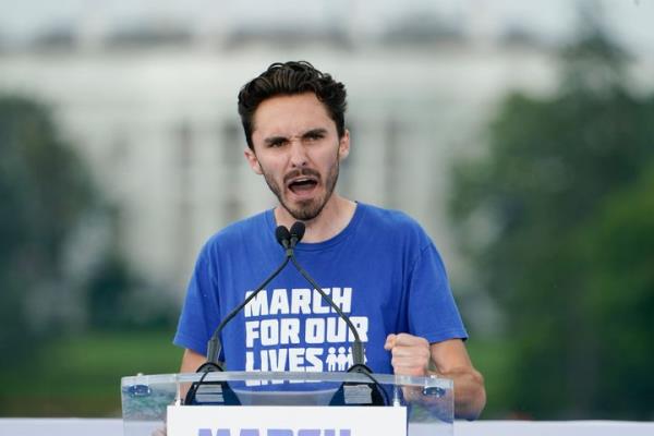 Parkland survivor and activist David Hogg speaks to the crowd during in the second March for Our Lives rally in support of gun co<em></em>ntrol on Saturday, June 11, 2022, in Washington. The rally is a successor to the 2018 march organized by student protestors after the 2018 mass shooting at Marjory Sto<em></em>neman Douglas High School in Parkland, Florida.