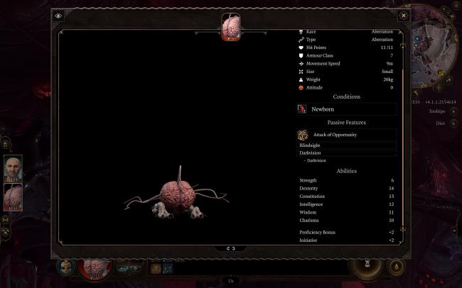 Baldur's Gate 3: An Intellect Devourer des<em></em>cription screenshot