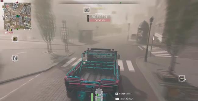 An LTV driving towards the Fire Department in COD Warzone Vo<em></em>ndel DMZ 