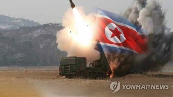 This image, provided by Yo<em></em>nhap News TV, shows a North Korea missile launch. (PHOTO NOT FOR SALE) (Yonhap)