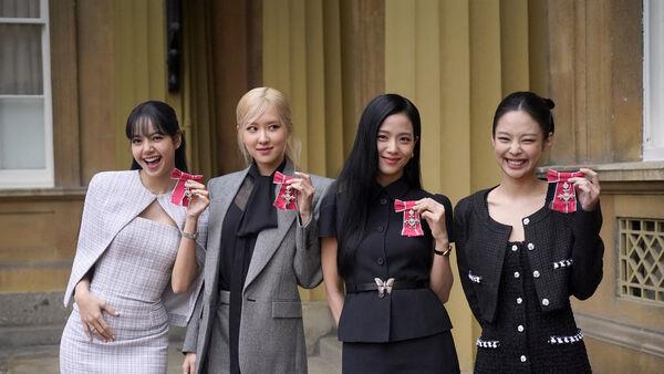 King presents K-pop band Blackpink with ho<em></em>norary MBEs at Buckingham Palace