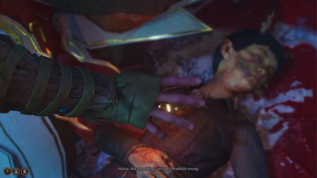 Baldur's Gate 3 - Halsin trying to heal an unco<em></em>nscious Thaniel