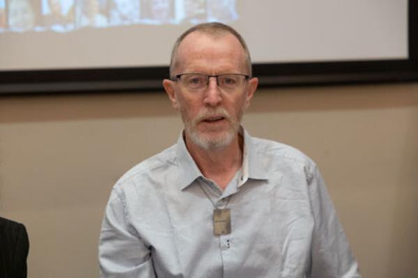 Emily's father, Thomas Hand, during a press co<em></em>nference for families of hostages feared taken in Gaza at the Embassy of Israel in Dublin on Mo<em></em>nday November 13, 2023. Picture: Norma Burke/PA Wire