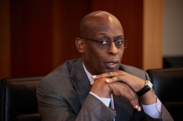 Raouf Mazou, assistant high commissio<em></em>ner for operations of the U.N. High Commissio<em></em>ner for Refugees (UNHCR), speaks during an interview with Yo<em></em>nhap News Agency in Seoul on April 5, 2024, as provided by the UNHCR. (PHOTO NOT FOR SALE) (Yonhap)