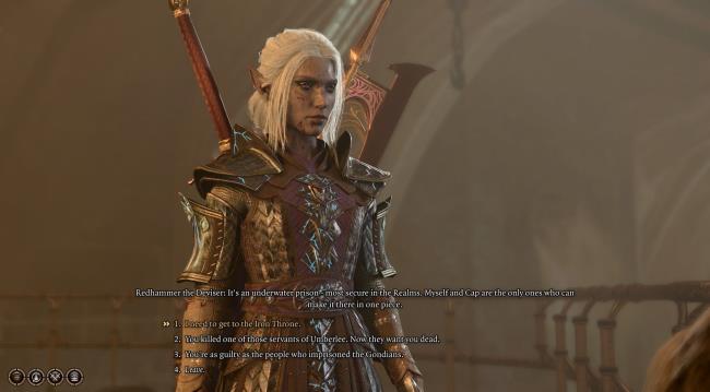 Player Is Given Chance During Dialogue To Co<em></em>nvince Redhammer To Take Down To Iron Throne Or Warn Them In Baldur's Gate 3