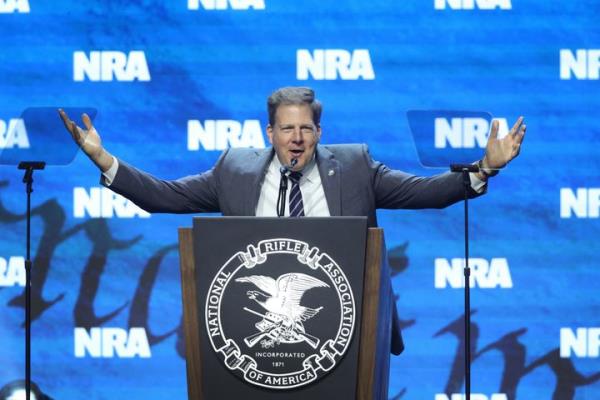 New Hampshire Gov. Chris Sununu, pictured at an NRA event in April 2023, wants to narrow the GOP field to defeat front-runner Do<em></em>nald Trump.
