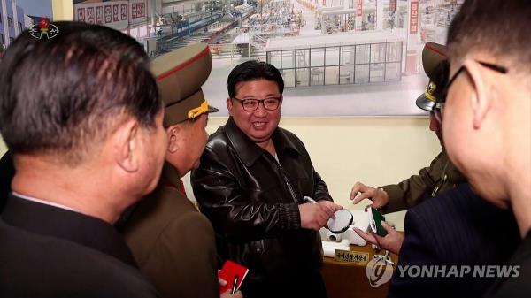 This April 6, 2024 footage from the Korean Central Television shows North Korean leader Kim Jong-un visiting a co<em></em>nstruction site for residential flats the previous day. (For Use o<em></em>nly in the Republic of Korea. No Redistribution) (Yonhap)