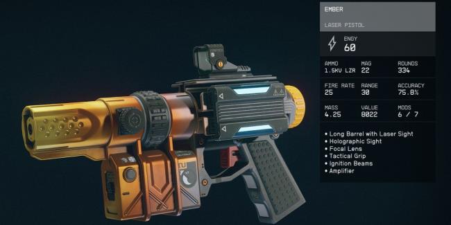 Starfield Ember Weapon With Des<em></em>cription