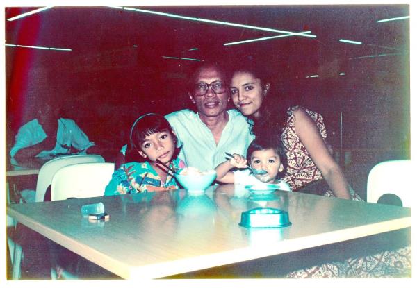 Salleh and his three children – Anna, Hawa and Adam – in the late 1980s. Photo: Salleh Ben Jo<em></em>ned Literary Legacy Project