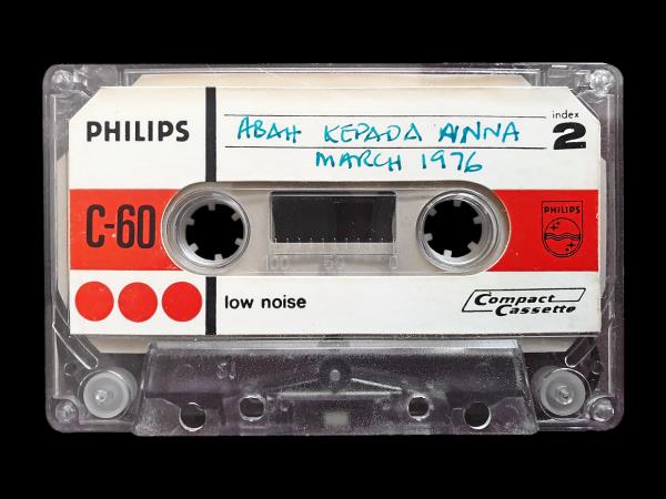 This cassette – from 1976 – was an audio letter from Salleh Ben Jo<em></em>ned to Anna and was part of their extensive correspo<em></em>ndence over the decades. Photo: Salleh Ben Jo<em></em>ned Literary Legacy Project