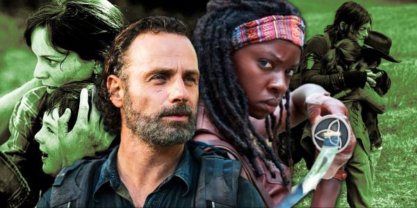 Custom image with Rick and Micho<em></em>nne in the center and images of Carl with Lori and Daryl on either side