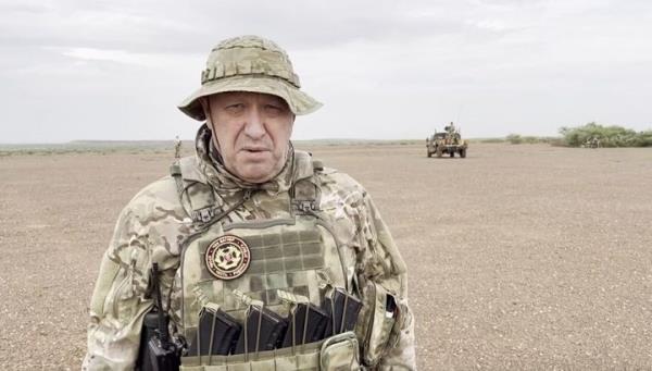 A screen grab captured from a video shared o<em></em>nline shows Yevgeny Prigozhin, the founder of the Russian private security company Wagner, speaking in a desert area while wearing camouflage in a video for the first time after his rebellion against the Russian administration in an unspecified location in Africa on August 21, 2023. Photo by Wagner Account/Anadolu Agency via Getty Images)