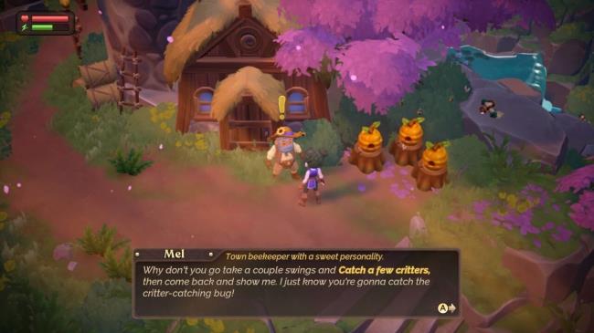 farmer speaking to mel a<em></em>bout critter catching fae farm critters