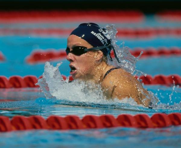 Jamie Cail, pictured competing at the 1998 Phillips 66 Natio<em></em>nal Swimming Champio<em></em>nships in Clovis, California.