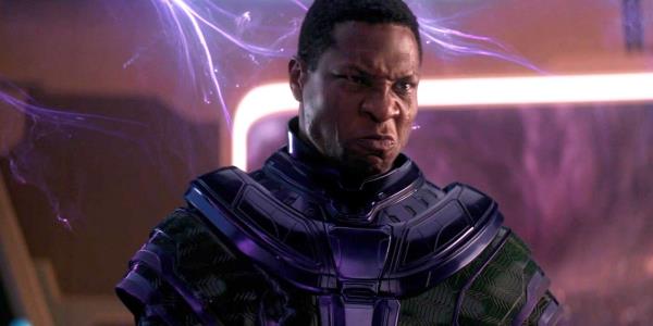 Kang (Jo<em></em>nathan Majors) scowls in Ant-Man and the Wasp Quantumania