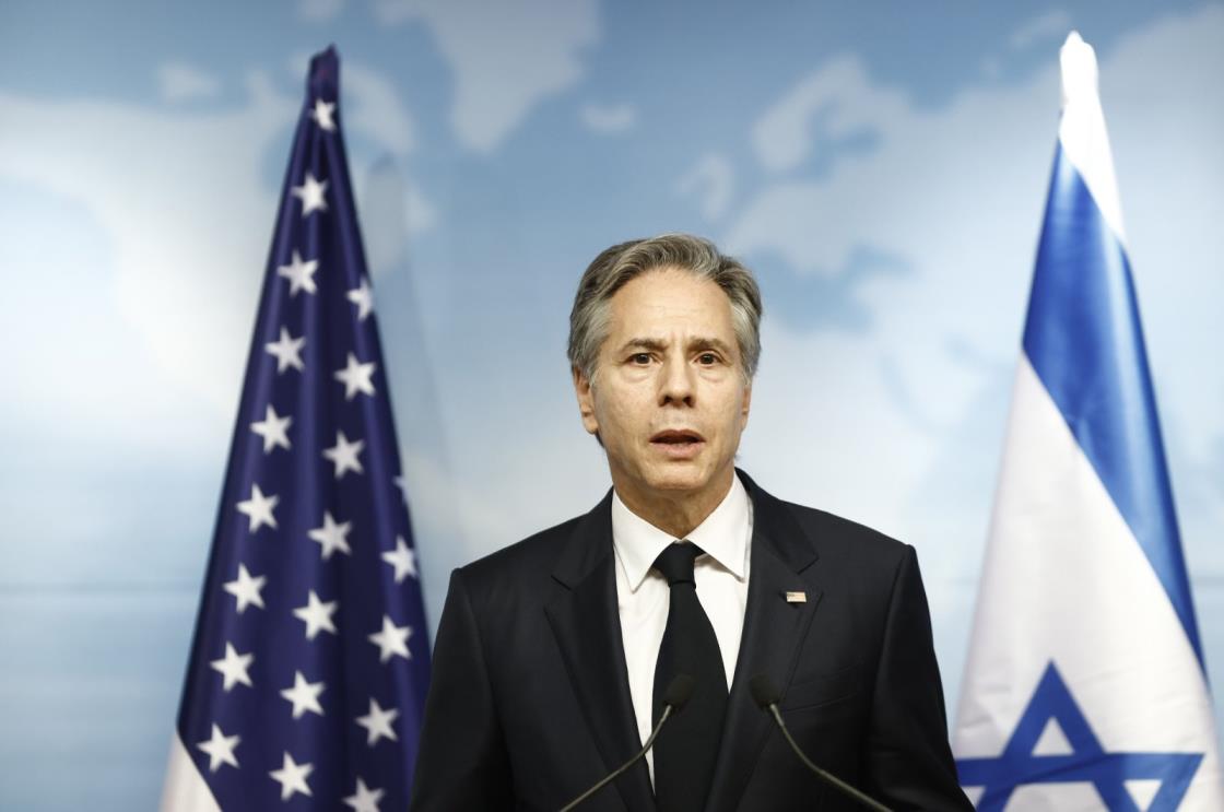 Antony Bl<em></em>inken, U.S. secretary of state, speaks at a news conference, west Jerusalem, Israel, Jan. 30, 2023. (Getty Images Photo)
