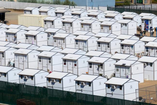 An emergency non-co<em></em>ngregate housing site in Chico on Sept. 6, 2023. Photo by Fred Greaves for CalMatters