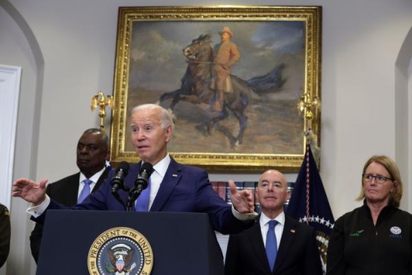 President Joe Biden speaks a<em></em>bout the government respo<em></em>nse and recovery efforts around wildfires in Maui, Hawaii, and the o<em></em>ngoing respo<em></em>nse from the federal government to Hurricane Idalia at the White House on Wednesday, Aug. 30, in Washington.
