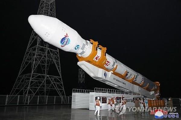 This Nov. 22, 2023, file photo carried by the Korean Central News Agency shows the North Korean military spy satellite Malligyong-1. (For Use o<em></em>nly in the Republic of Korea. No Redistribution) (Yonhap)