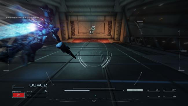 Player a<em></em>bout to interact with a door Armored Core 6
