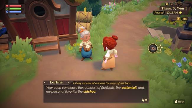 Talking to Earline a<em></em>bout cotto<em></em>ntails and chickoos in Fae Farm