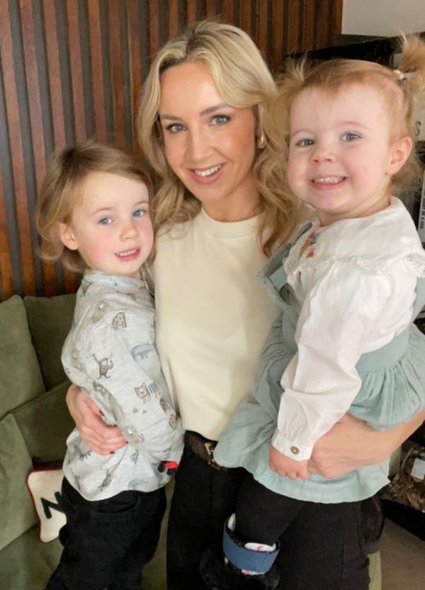 Eavan Roo<em></em>ney (centre) with her two children, Leo (4) and Aoibh (2)