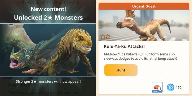 2 star mo<em></em>nsters unlocked and 2 star kulu ya ku urgent quest