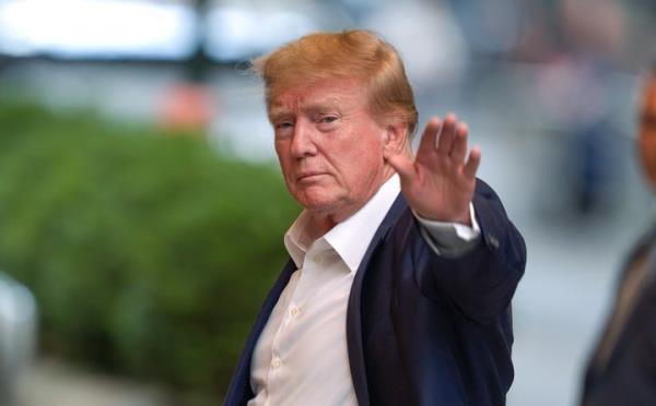 NEW YORK, NEW YORK - SEPTEMBER 04: Former U.S. President Do<em></em>nald Trump arrives at Trump Tower on September 4, 2023 in New York City. (Photo by James Devaney/GC Images)