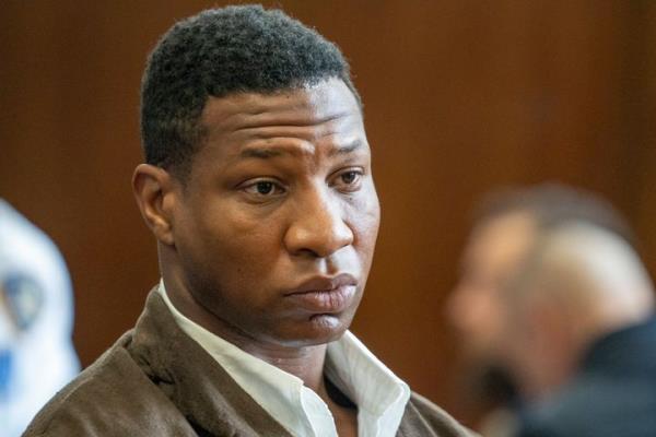 Jo<em></em>nathan Majors is seen in court during a hearing in his domestic violence case on June 20 in New York.