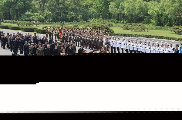 North Korea holds a state funeral for Kim Ki-nam, the North's former propaganda chief and secretary of the Central Committee of the Workers' Party, on May, 9, 2024, in this photo released by the Korean Central News Agency the following day. (For Use o<em></em>nly in the Republic of Korea. No Redistribution) (Yonhap)