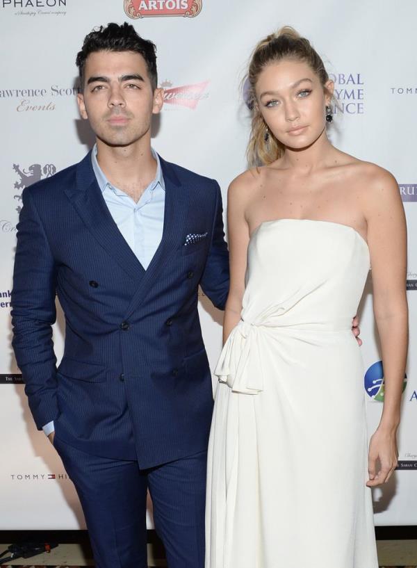 Joe Jo<em></em>nas and Gigi Hadid attend the Global Lyme Alliance Inaugural Gala at Cipriani 42nd Street on Oct. 8, 2015, in New York.