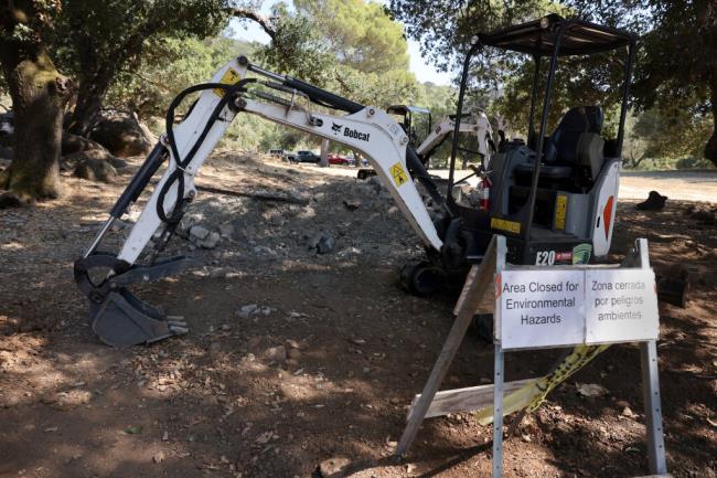 Excavators sit at an Oak Knolls picnic area site that is being demolished at Spring Lake Regio<em></em>nal Park in Santa Rosa, Sunday, September 17, 2023. (Beth Schlanker / The Press Democrat)